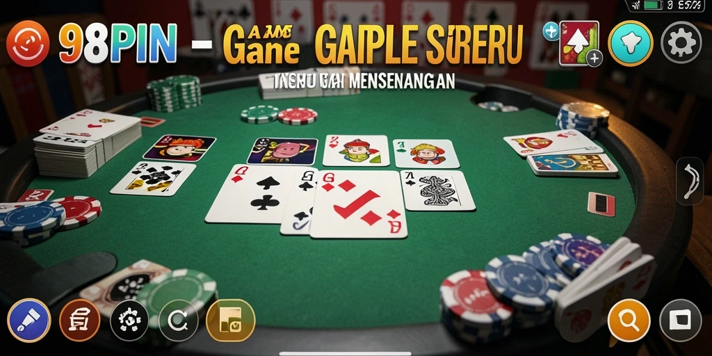 Tampilan gameplay menarik dari 98SPIN dengan suasana Gaple yang seru.