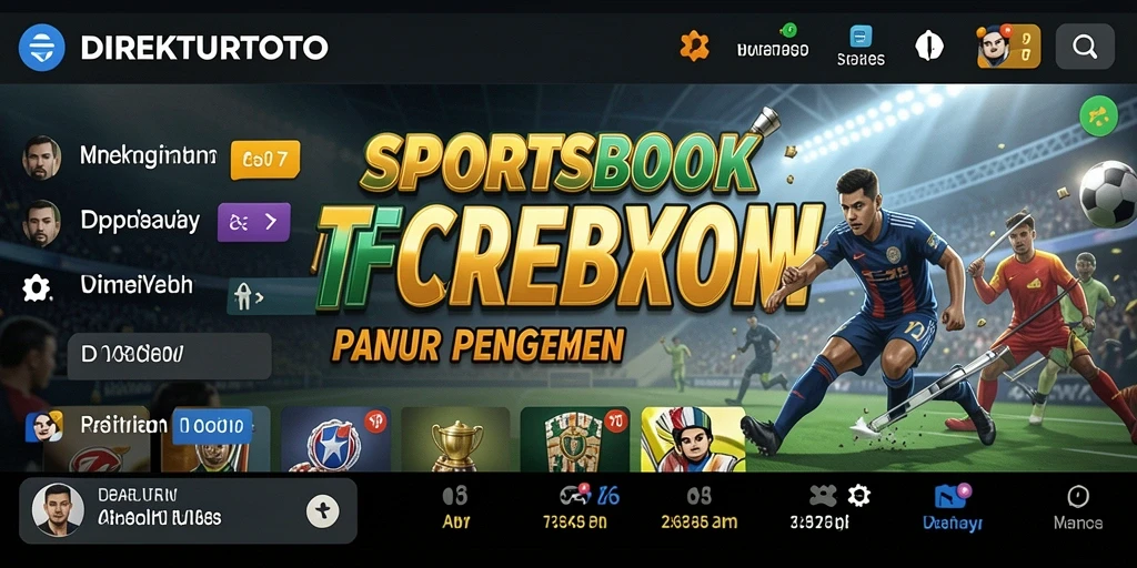 Tampilan screenshot gameplay DIREKTURTOTO saat memasang taruhan olahraga.