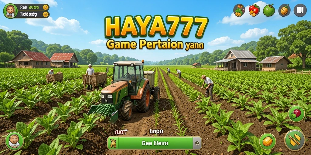 Tampilan gameplay HAYA777 yang menarik dengan kebun yang subur.