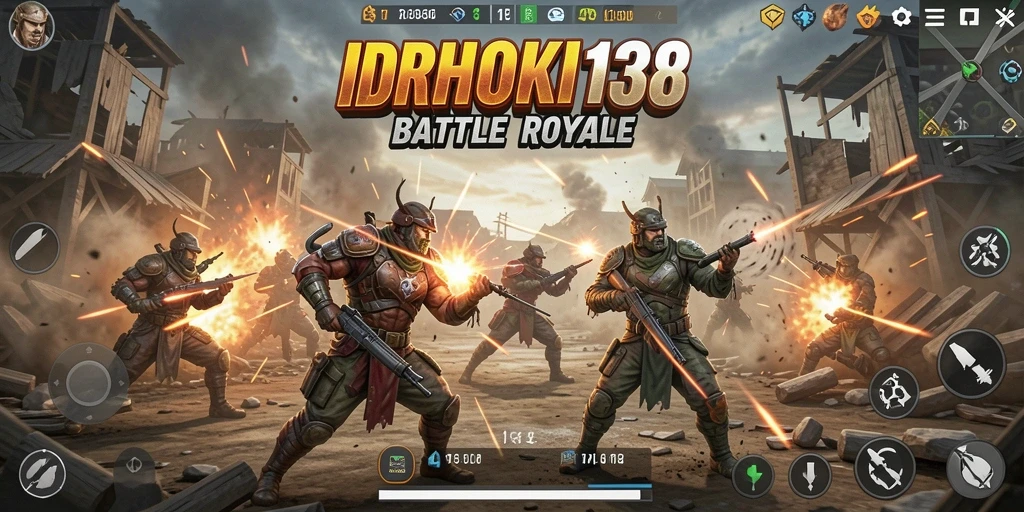 Gameplay mendebarkan dalam pertempuran Battle Royale.