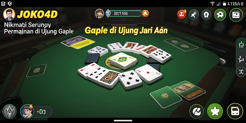 Screenshot gameplay JOKO4D menampilkan keseruan bermain Gaple.