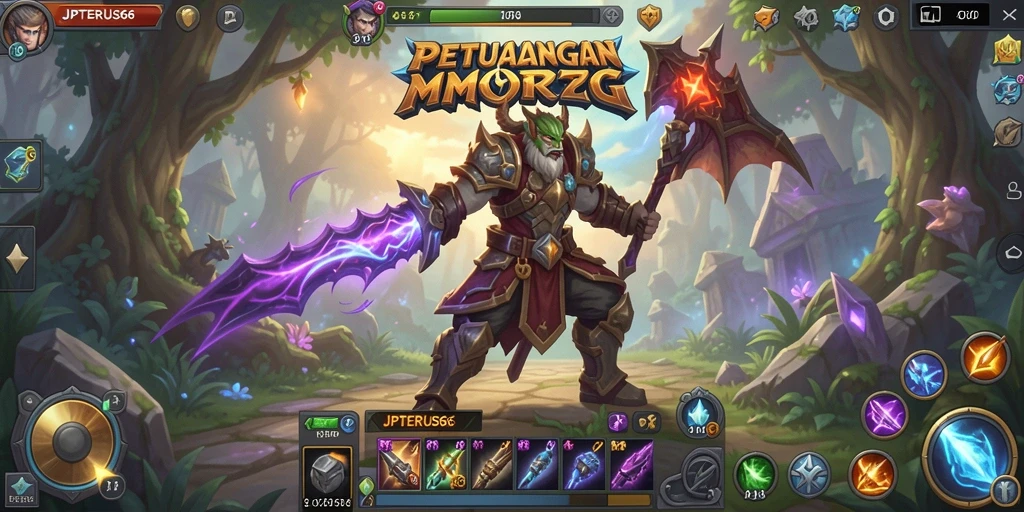 Tampilan gameplay epik dalam dunia MMORPG yang menakjubkan.