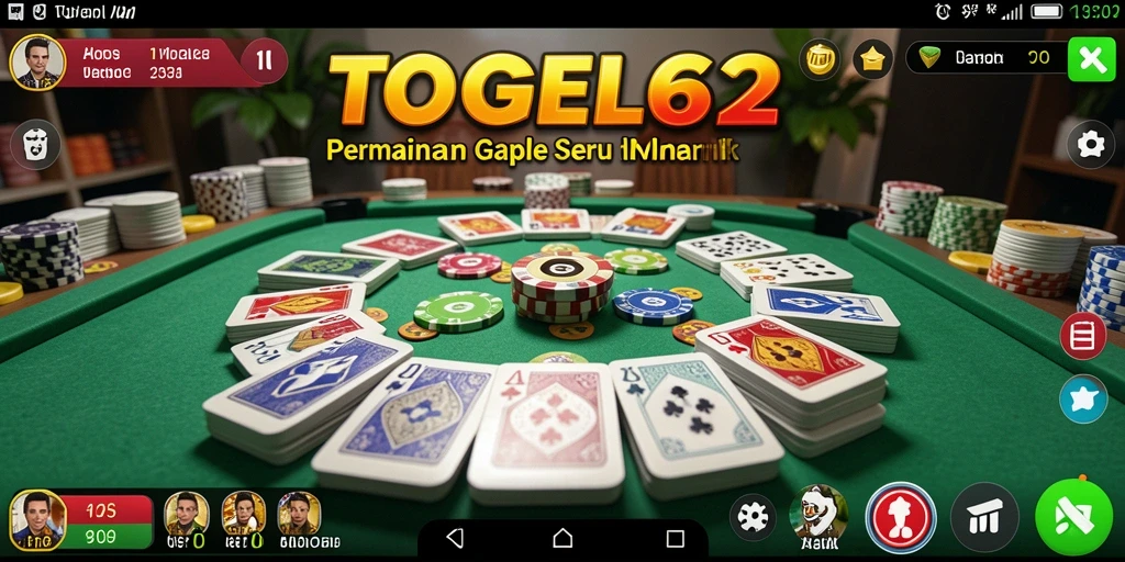 Tampilan gameplay seru dari TOGEL62 saat bermain Gaple.