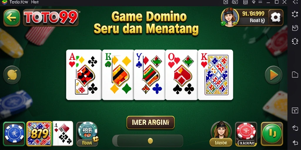 Tampilan gameplay seru dari TOTO99 dalam permainan Domino.