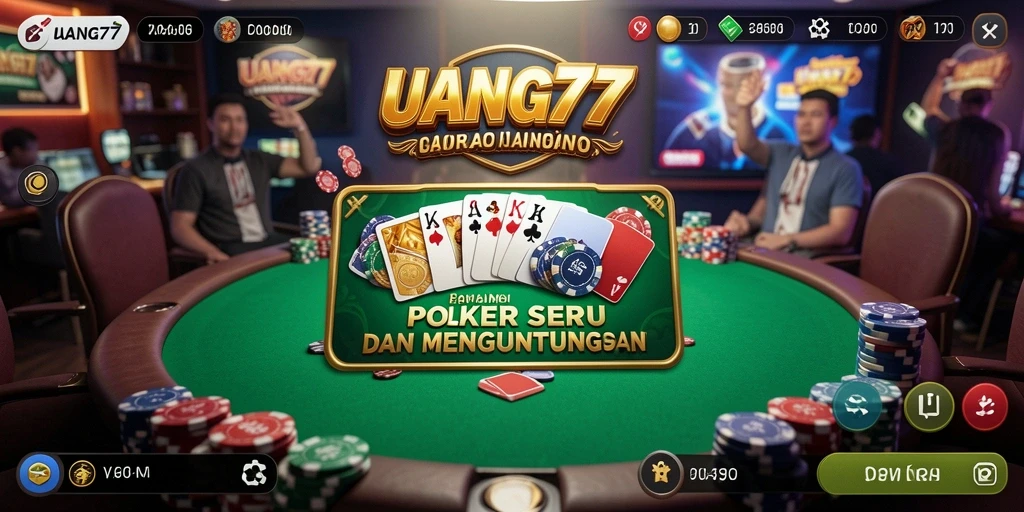 Tampilan gameplay UANG77 yang seru dan kompetitif dalam Poker.