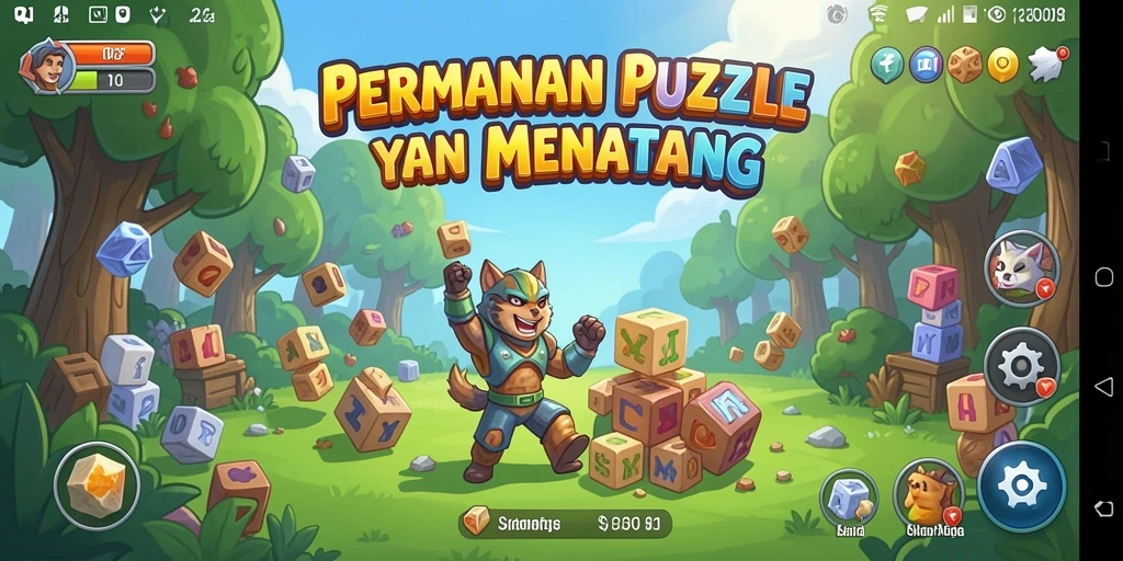 Tampilan gameplay seru dari V21 dengan kombinasi item Match-3.