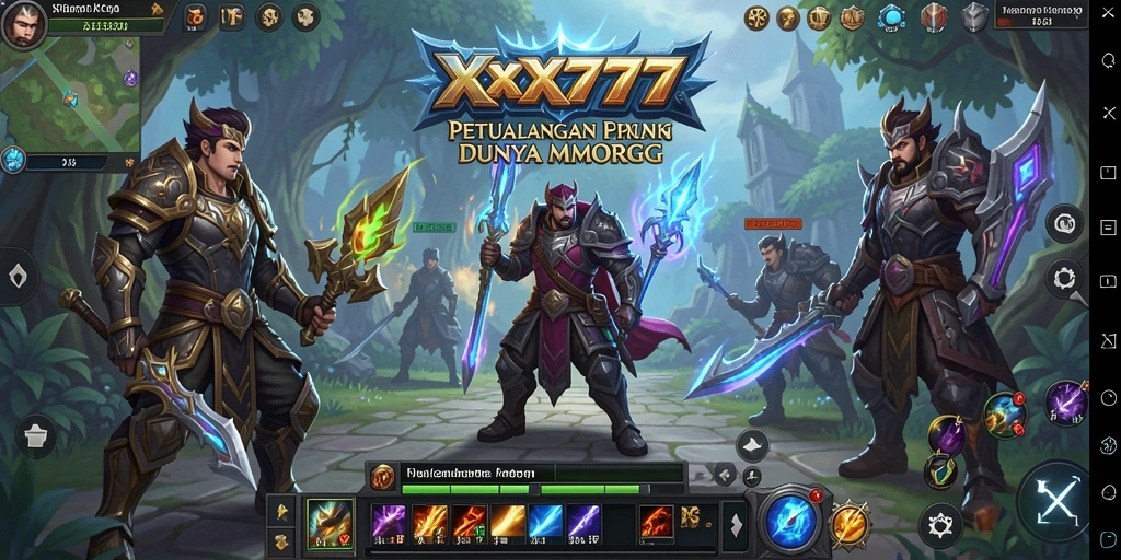 Tangkapan layar dari XXX777 menampilkan aksi pertempuran seru di dunia MMORPG.